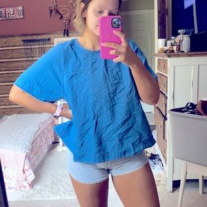 J. Crew blouse denim material but not Jean